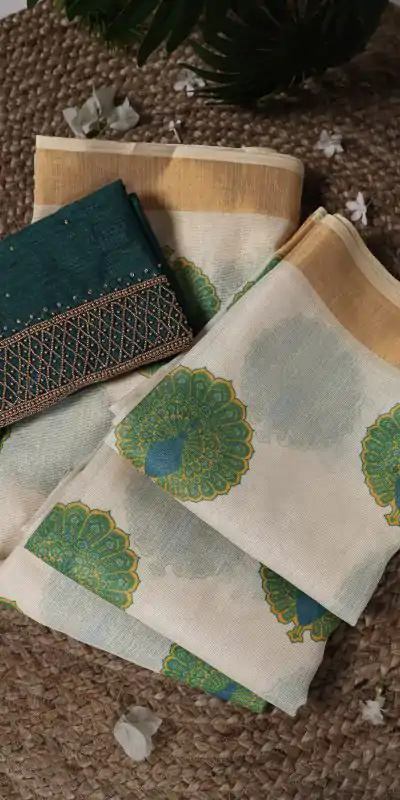 YNF 7205 Green Color Onam Printed With Banglory Blouse Saree Casual, Wedding, Festive, Events . Expected Delivery  4-6 Working Days @1749/- only                                                                                | Sarees, Bollywood Sarees, Creative Sarees, Designer Sarees, Embroidered Sarees, Ethnic Saree, Modern Digital sarees, Party Wear Sarees