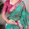 YNF 7024 Green Color Tussar Silk With Viscose Border Floral Printed Saree Casual, Wedding, Festive, Events . Expected Delivery  4-6 Working Days @1699/- only                                                                                | Sarees, Bollywood Sarees, Creative Sarees, Designer Sarees, Embroidered Sarees, Ethnic Saree, Modern Digital sarees, Party Wear Sarees