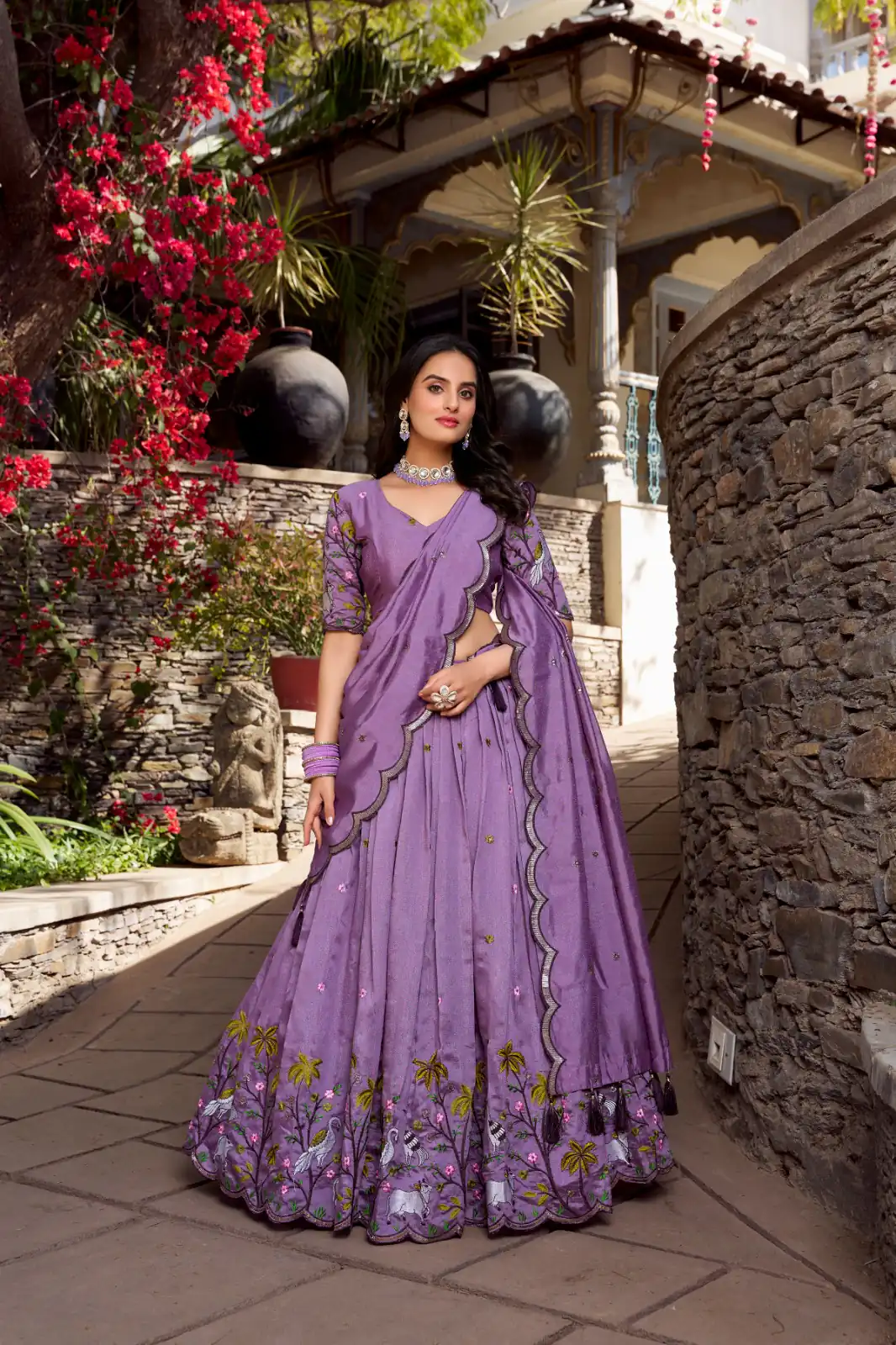 LNB 1423 Light Purple Color Vichitra Simmer and Thread Embroidery Work Lehenga Choli Wedding, Party, Festive, Events Etc. Delivery 4-6 Working Days Rs 3199 | Lehenga, Bollywood Lehenga, Creative Lehenga, Designer Lehenga, Embroidered Lehenga, Party Wear Lehenga