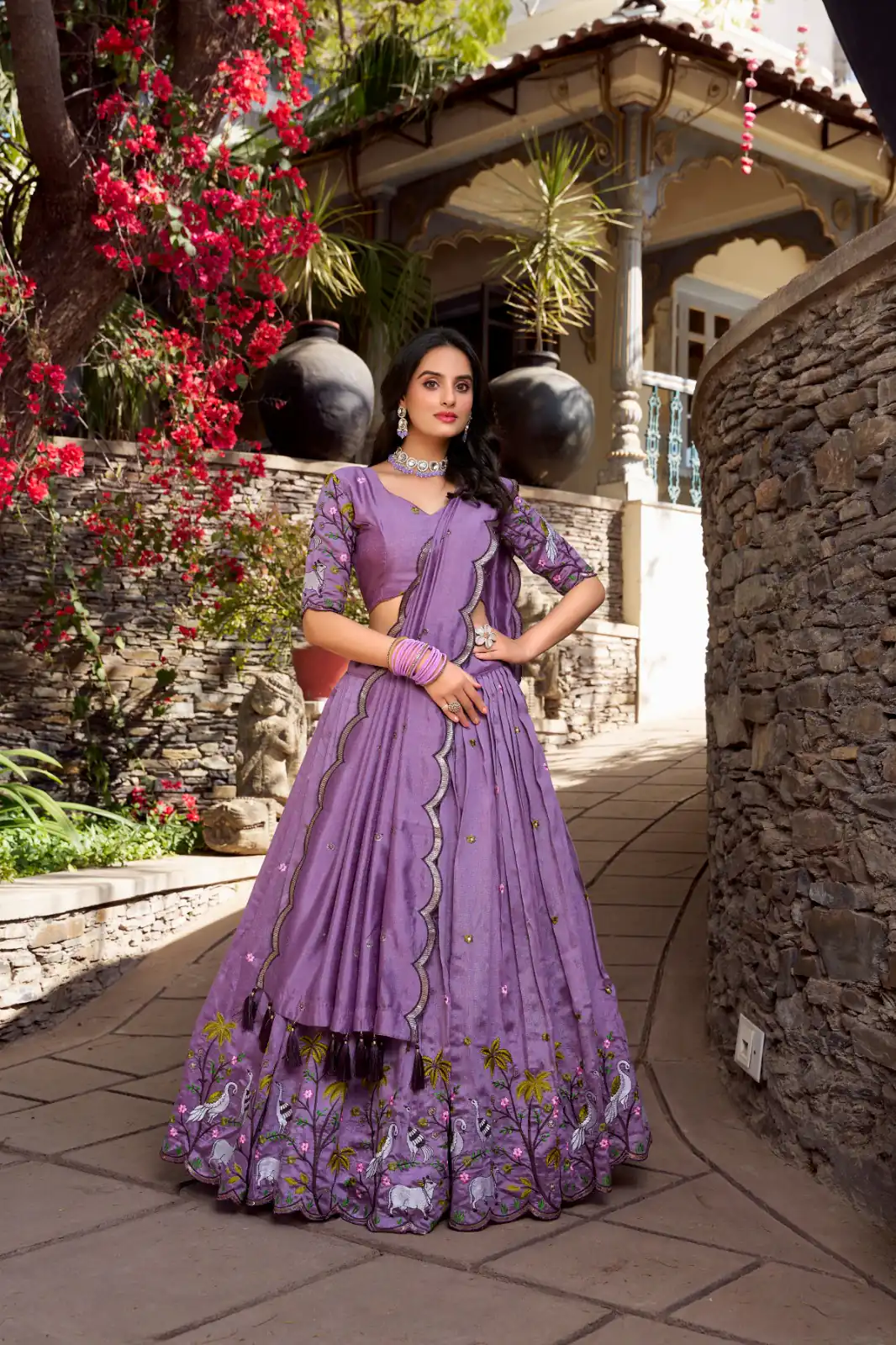 LNB 1423 Light Purple Color Vichitra Simmer and Thread Embroidery Work Lehenga Choli Wedding, Party, Festive, Events Etc. Delivery 4-6 Working Days Rs 3199 | Lehenga, Bollywood Lehenga, Creative Lehenga, Designer Lehenga, Embroidered Lehenga, Party Wear Lehenga