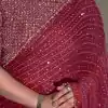 YNF 3452 Maroon Color Georgette Sequins Multy Embroidery Work Saree Casual, Wedding, Festive, Events . Expected Delivery  4-6 Working Days @1799/- only                                                                                | Sarees, Bollywood Sarees, Creative Sarees, Designer Sarees, Embroidered Sarees, Ethnic Saree, Modern Digital sarees, Party Wear Sarees