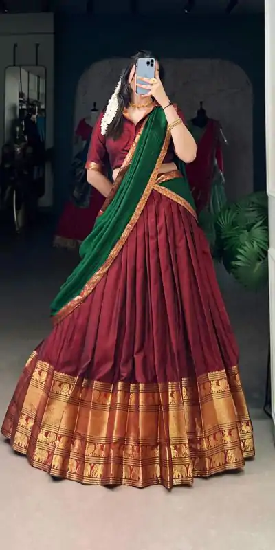 LNB 2040 Maroon Color Narayan Pet Zari Weaving Lehenga Choli Choli Festive Party Wedding, Events etc. Delivery 4-6 Working Days @1899/- | Lehenga, Bollywood Lehenga, Creative Lehenga, Designer Lehenga, Embroidered Lehenga, Party Wear Lehenga