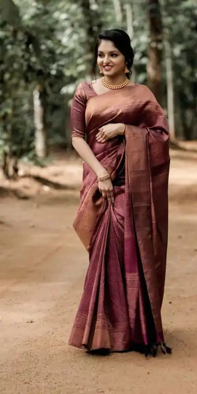 KP 3075 Maroon Soft Lichi Silk Whit Designer Jacquard Work in Saree it Grab for ₹1399. Delivery 4-6 Working Days. Shop now. | Sarees, Bollywood Sarees, Creative Sarees, Designer Sarees, Embroidered Sarees, Ethnic Saree, Modern Digital sarees, Party Wear Sarees