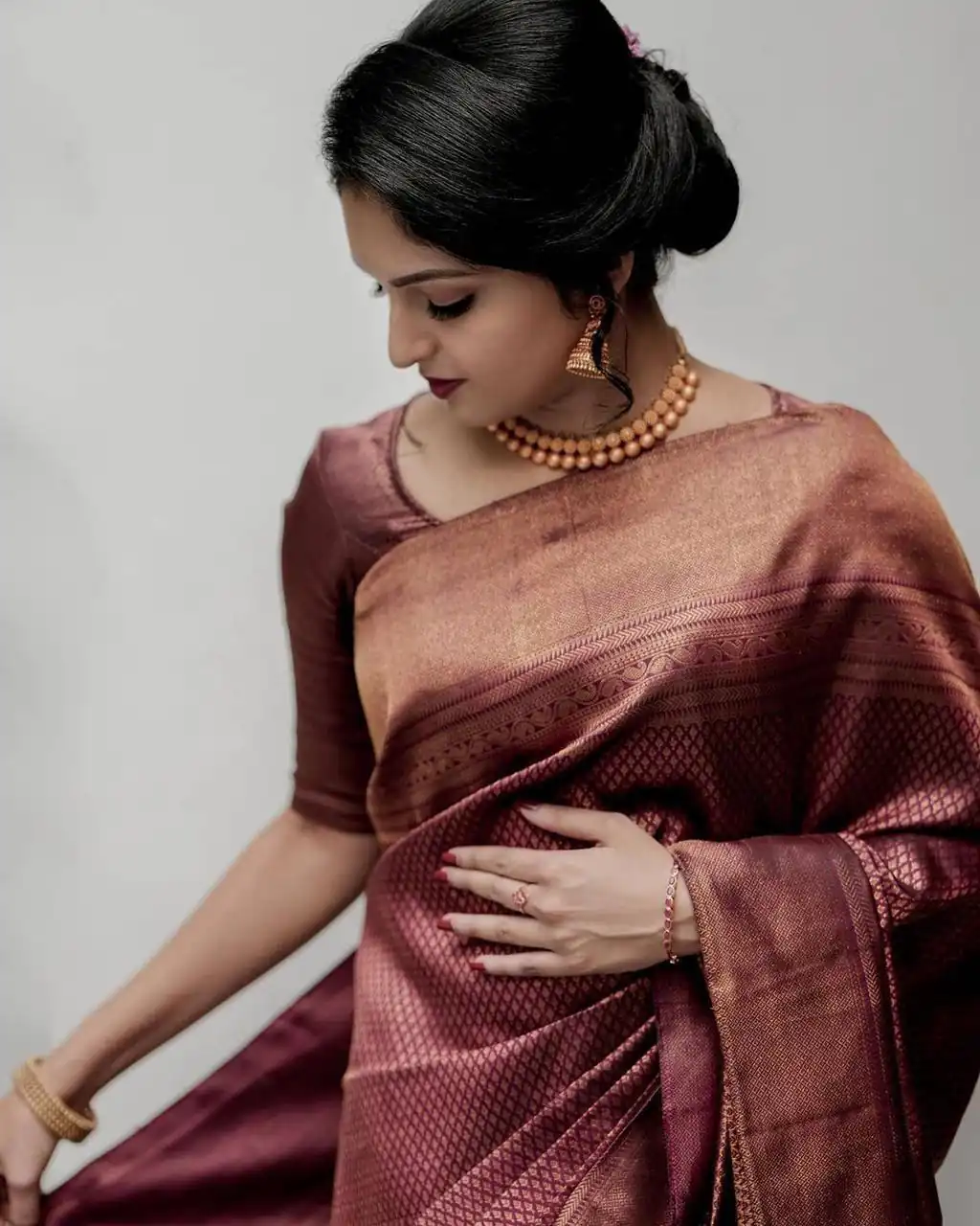KP 3075 Maroon Soft Lichi Silk Whit Designer Jacquard Work in Saree it Grab for ₹1399. Delivery 4-6 Working Days. Shop now. | Sarees, Bollywood Sarees, Creative Sarees, Designer Sarees, Embroidered Sarees, Ethnic Saree, Modern Digital sarees, Party Wear Sarees