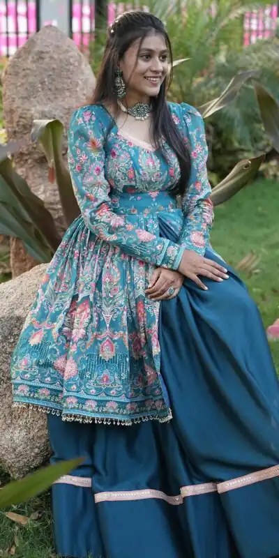 BE 265 Navy Blue Navy Blue Fiona Silk Lehenga Choli with Lace Work. Now at just ₹1899. Delivery 4-6 Working Days. Shop now. | Lehenga, Bollywood Lehenga, Creative Lehenga, Designer Lehenga, Embroidered Lehenga, Party Wear Lehenga