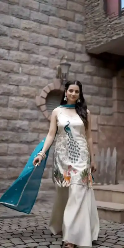 LG 1994 Off White Color French Crape Embroidery Work Salwar Suit Casual, Wedding, Festive, Events . Expected Delivery  4-6 Working Days @1999/- only      | Jump Suits, Salwar suit, Casual Suits, Creative suits, Designer Suits, Palazzo Suits, Party Wear Suits, Patiala Suits, Straight Suits