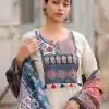Off White Roman Printed Patch Salwar Suit