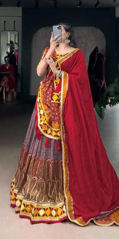 LNB 1745 Onion Color Tasar Silk Kashmiri Foil Print Gamthi Work Sequins Lehenga Choli Wedding, Party, Festive, Events Etc. Delivery 4-6 Working Days Rs 2999 | Lehenga, Bollywood Lehenga, Creative Lehenga, Designer Lehenga, Embroidered Lehenga, Party Wear Lehenga