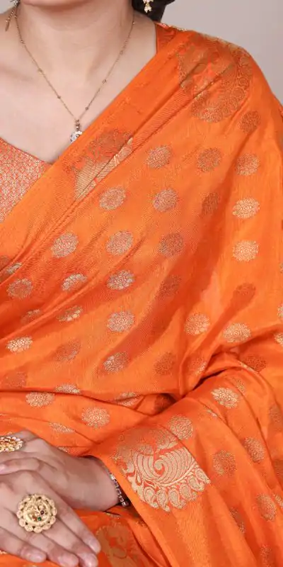 YNF 7904 Orange Color Roop Silk Zari Weaving Work Saree Casual, Wedding, Festive, Events . Expected Delivery  4-6 Working Days @1749/- only                                                                                | Sarees, Bollywood Sarees, Creative Sarees, Designer Sarees, Embroidered Sarees, Ethnic Saree, Modern Digital sarees, Party Wear Sarees