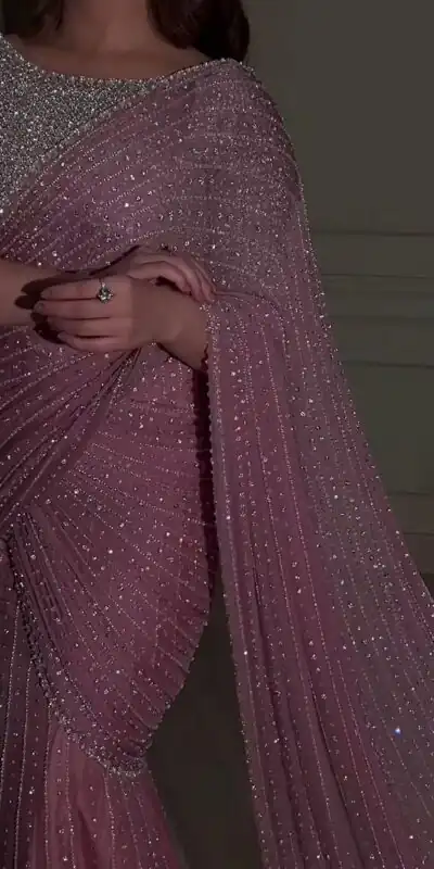 DF 3452 Pink Color Faux Georgette Embroidery Sequins Multi Work Saree Casual, Wedding, Festive, Events . Expected Delivery  4-6 Working Days @1799/- only                                                                                | Sarees, Bollywood Sarees, Creative Sarees, Designer Sarees, Embroidered Sarees, Ethnic Saree, Modern Digital sarees, Party Wear Sarees