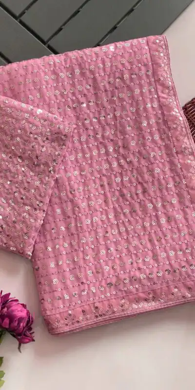 DF 3452 Pink Color Faux Georgette Embroidery Sequins Multi Work Saree Casual, Wedding, Festive, Events . Expected Delivery  4-6 Working Days @1799/- only                                                                                | Sarees, Bollywood Sarees, Creative Sarees, Designer Sarees, Embroidered Sarees, Ethnic Saree, Modern Digital sarees, Party Wear Sarees