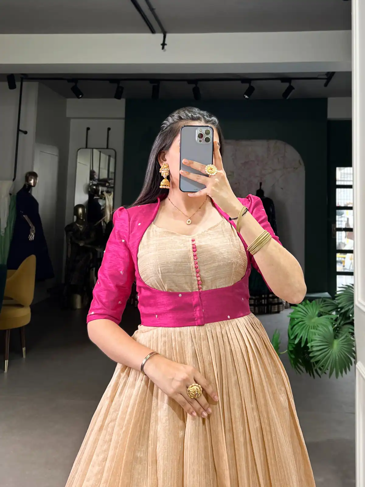 YNF 5027 Pink Color Green Silk Printed Gown Casual, Wedding, Festive, Events . Expected Delivery  4-6 Working Days @1799/- only      | Gowns, Bollywood Gowns, Creative Gowns, Designer Gowns, Embroidered Gowns, Party Wear Gowns