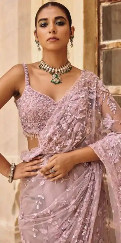 DF 3435 Pink Color Mono Net 5mm Multi Sequins Embroidery Work Saree Casual, Wedding, Festive, Events . Expected Delivery  4-6 Working Days @1799/- only                                                                                | Sarees, Bollywood Sarees, Creative Sarees, Designer Sarees, Embroidered Sarees, Ethnic Saree, Modern Digital sarees, Party Wear Sarees