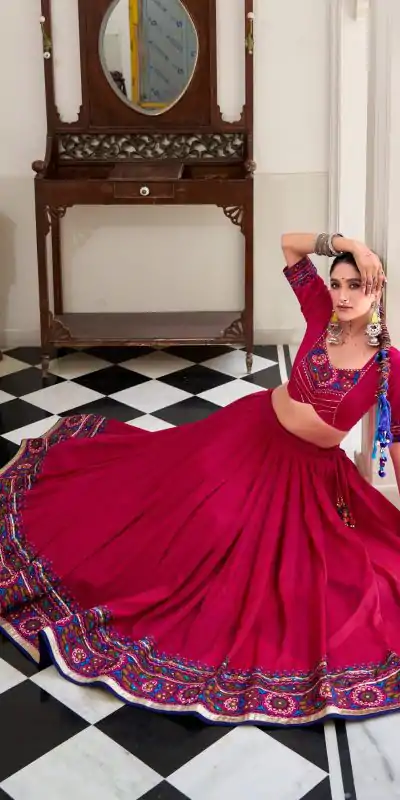 LNB 1243 Pink Color Tasar Silk Gamthi Print Embossed Gotta Patti Lace Lehenga Choli Festive Party Wedding, Events etc. Delivery 4-6 Working Days @2999/- | Lehenga, Bollywood Lehenga, Creative Lehenga, Designer Lehenga, Embroidered Lehenga, Party Wear Lehenga