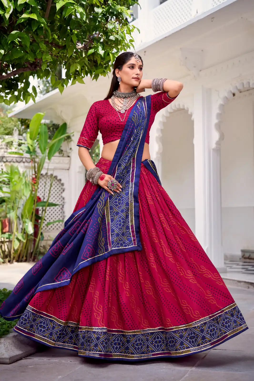 LNB 1250 Pink Color Tasar Silk Bandhej Print With Gotta Patti Lace Lehenga Choli Festive Party Wedding, Events etc. Delivery 4-6 Working Days @2149/- | Lehenga, Bollywood Lehenga, Creative Lehenga, Designer Lehenga, Embroidered Lehenga, Party Wear Lehenga