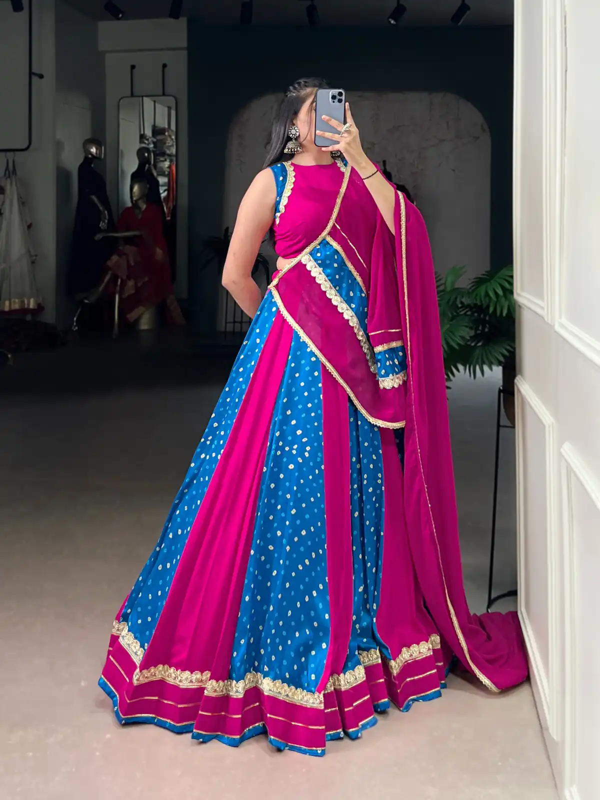 LNB 1673 Pink Color Tasar Silk Bandhej Print With Lace Touch Up Lehenga Choli Wedding, Party, Festive, Events Etc. Delivery 4-6 Working Days Rs 3099 | Lehenga, Bollywood Lehenga, Creative Lehenga, Designer Lehenga, Embroidered Lehenga, Party Wear Lehenga