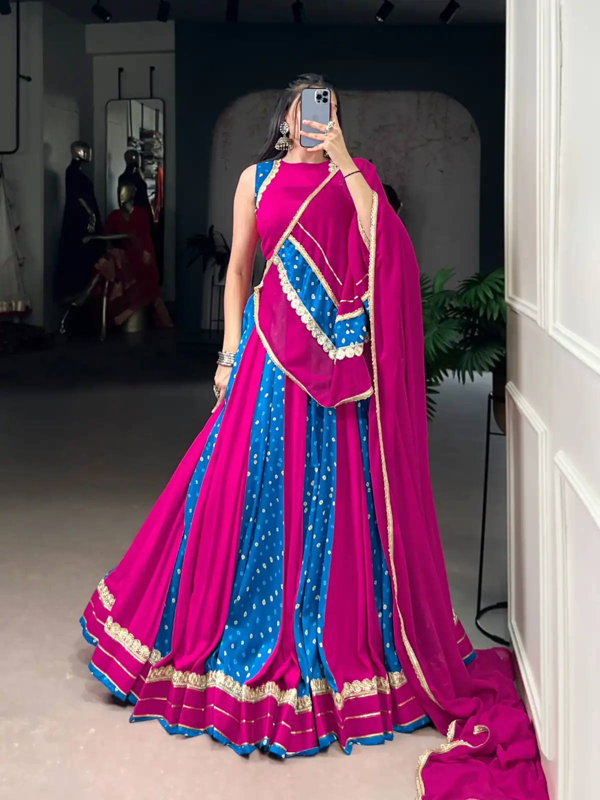 LNB 1673 Pink Color Tasar Silk Bandhej Print With Lace Touch Up Lehenga Choli Wedding, Party, Festive, Events Etc. Delivery 4-6 Working Days Rs 3099 | Lehenga, Bollywood Lehenga, Creative Lehenga, Designer Lehenga, Embroidered Lehenga, Party Wear Lehenga
