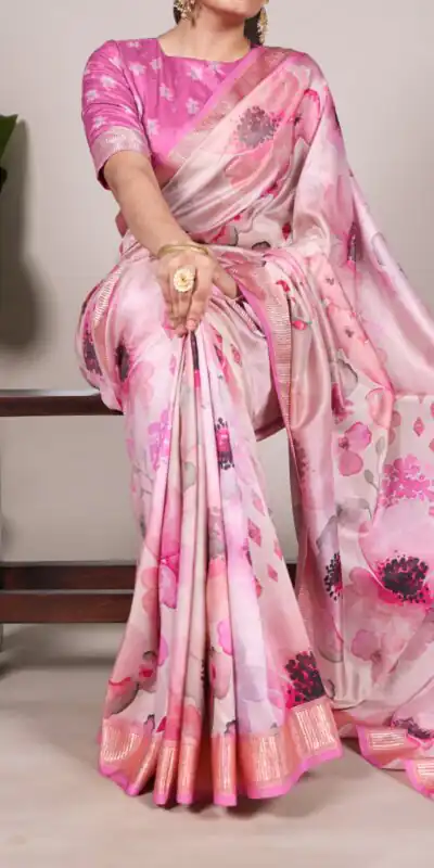 YNF 7015 Pink Color Tussar Silk With Viscose Border Printed Saree Casual, Wedding, Festive, Events . Expected Delivery  4-6 Working Days @1699/- only                                                                                | Sarees, Bollywood Sarees, Creative Sarees, Designer Sarees, Embroidered Sarees, Ethnic Saree, Modern Digital sarees, Party Wear Sarees