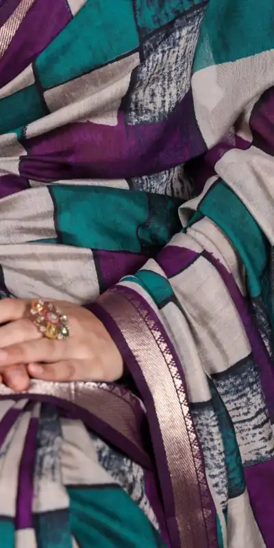 YNF 7045 Purple Color Polyester Viscose Chanderi Printed Border Saree Casual, Wedding, Festive, Events . Expected Delivery  4-6 Working Days @1499/- only                                | Sarees, Bollywood Sarees, Creative Sarees, Designer Sarees, Embroidered Sarees, Ethnic Saree, Modern Digital sarees, Party Wear Sarees