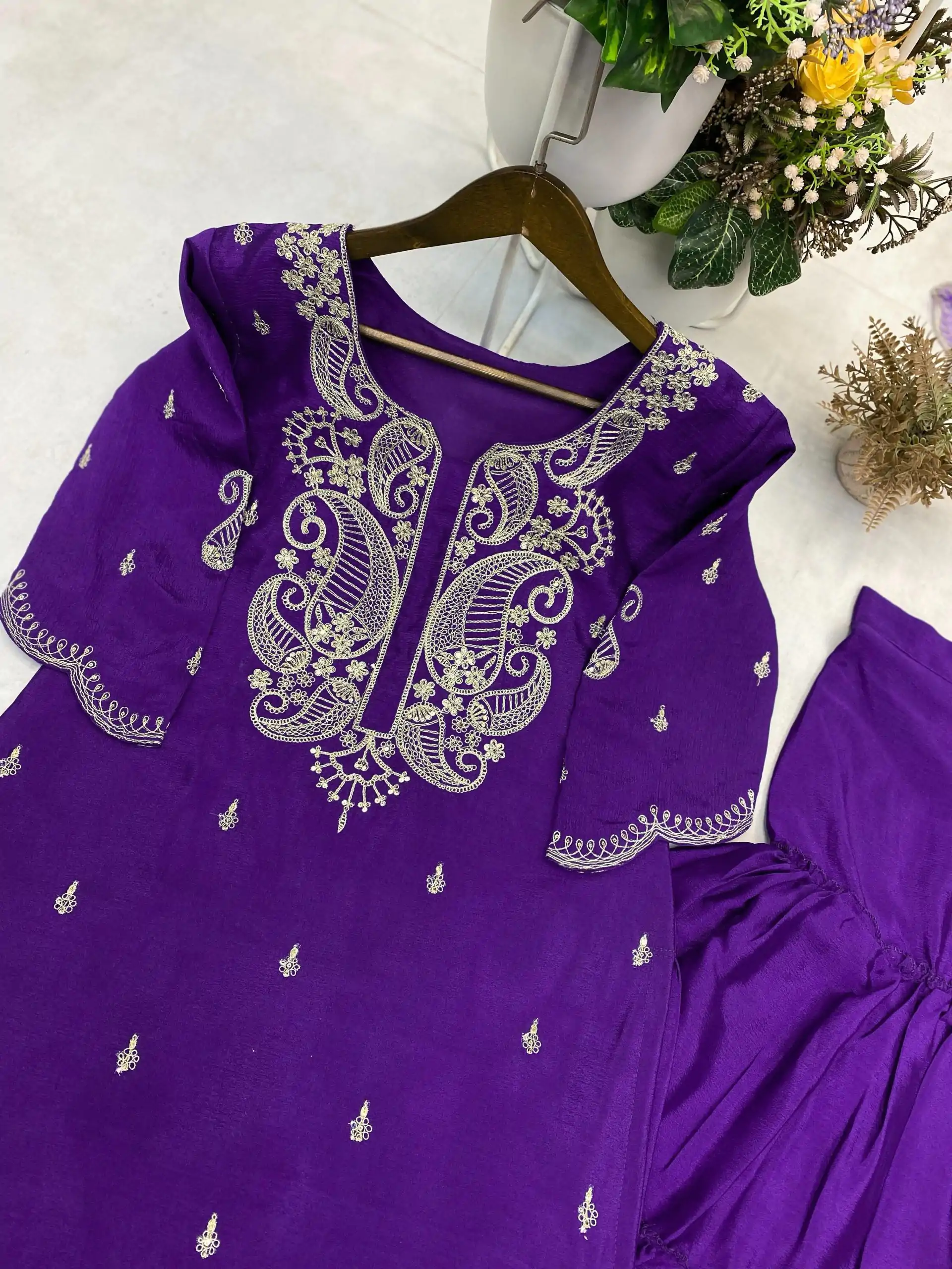 BE 352 Purple Color Chinon Cording Sequence Embroidery Work Salwar Suit Casual, Wedding, Festive, Events . Expected Delivery  4-6 Working Days @1699/- only      | Jump Suits, Salwar suit, Casual Suits, Creative suits, Designer Suits, Palazzo Suits, Party Wear Suits, Patiala Suits, Straight Suits