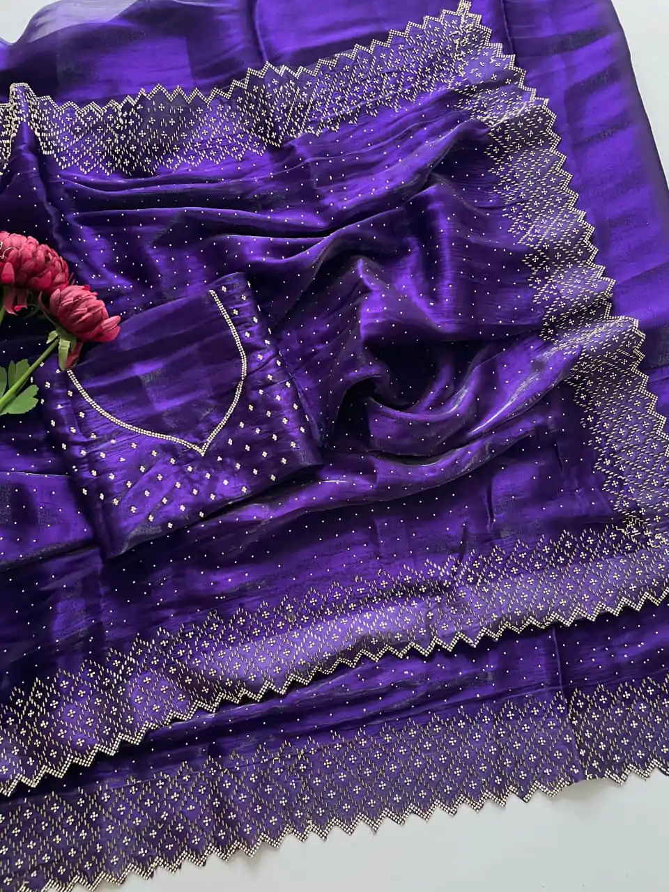 DF 3467 Purple Color Jimmy Choo Full Zarkhan Diamond Work Saree Casual, Wedding, Festive, Events . Expected Delivery  4-6 Working Days @2099/- only                                                                                | Sarees, Bollywood Sarees, Creative Sarees, Designer Sarees, Embroidered Sarees, Ethnic Saree, Modern Digital sarees, Party Wear Sarees