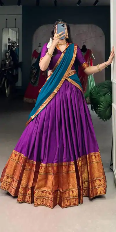 LNB 2040 Purple Color Narayan Pet Zari Weaving Lehenga Choli Choli Festive Party Wedding, Events etc. Delivery 4-6 Working Days @1899/- | Lehenga, Bollywood Lehenga, Creative Lehenga, Designer Lehenga, Embroidered Lehenga, Party Wear Lehenga