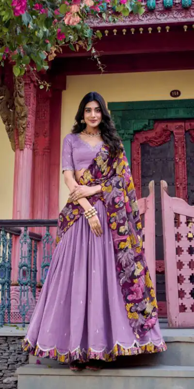 LNB 1237 Purple Color Vichitra Sequins and Embroidery Work Kalamkari Lehenga Choli Wedding, Party, Festive, Events Etc. Delivery 4-6 Working Days Rs 3299 | Lehenga, Bollywood Lehenga, Creative Lehenga, Designer Lehenga, Embroidered Lehenga, Party Wear Lehenga