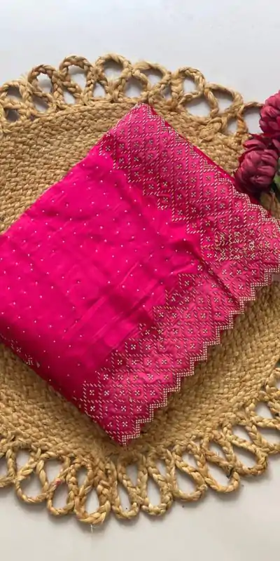 DF 3467 Rani Color Jimmy Choo Full Zarkhan Diamond Work Saree Casual, Wedding, Festive, Events . Expected Delivery  4-6 Working Days @2099/- only                                                                                | Sarees, Bollywood Sarees, Creative Sarees, Designer Sarees, Embroidered Sarees, Ethnic Saree, Modern Digital sarees, Party Wear Sarees