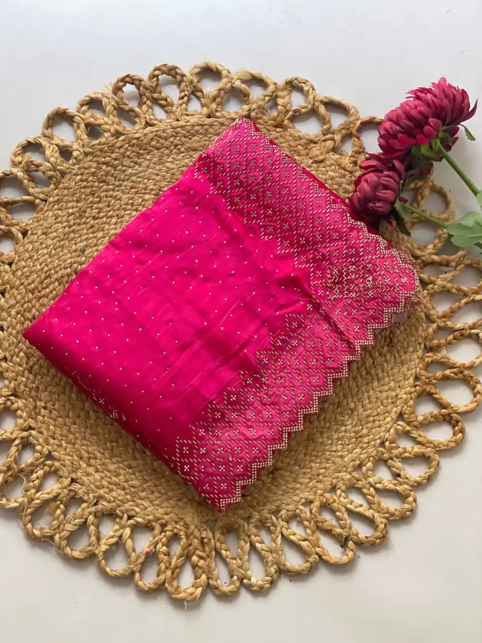 DF 3467 Rani Color Jimmy Choo Full Zarkhan Diamond Work Saree Casual, Wedding, Festive, Events . Expected Delivery  4-6 Working Days @2099/- only                                                                                | Sarees, Bollywood Sarees, Creative Sarees, Designer Sarees, Embroidered Sarees, Ethnic Saree, Modern Digital sarees, Party Wear Sarees