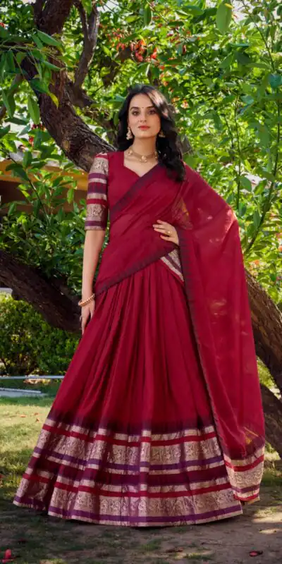 LNB 1902 Red Color Chanderi Plain With Zari Weaving Work Lehenga Choli Wedding, Party, Festive, Events Etc. Delivery 4-6 Working Days Rs 2099 | Lehenga, Bollywood Lehenga, Creative Lehenga, Designer Lehenga, Embroidered Lehenga, Party Wear Lehenga