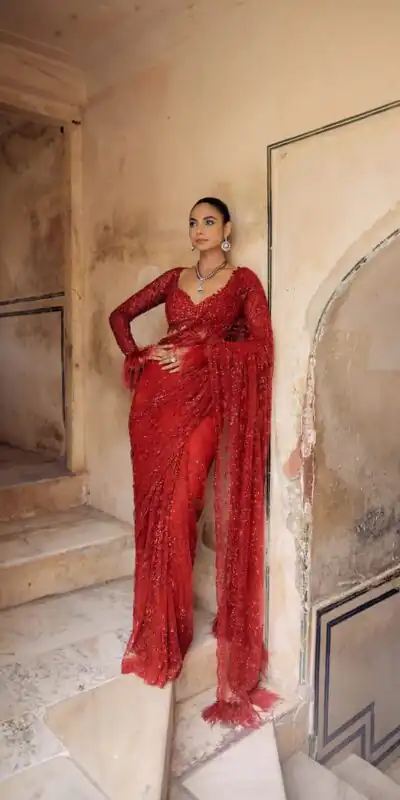 DF 3461 Red Color Butterfly Net 5mm Sequins Embroidery work Saree Saree Casual, Wedding, Festive, Events . Expected Delivery  4-6 Working Days @1799/- only                                                                                | Sarees, Bollywood Sarees, Creative Sarees, Designer Sarees, Embroidered Sarees, Ethnic Saree, Modern Digital sarees, Party Wear Sarees