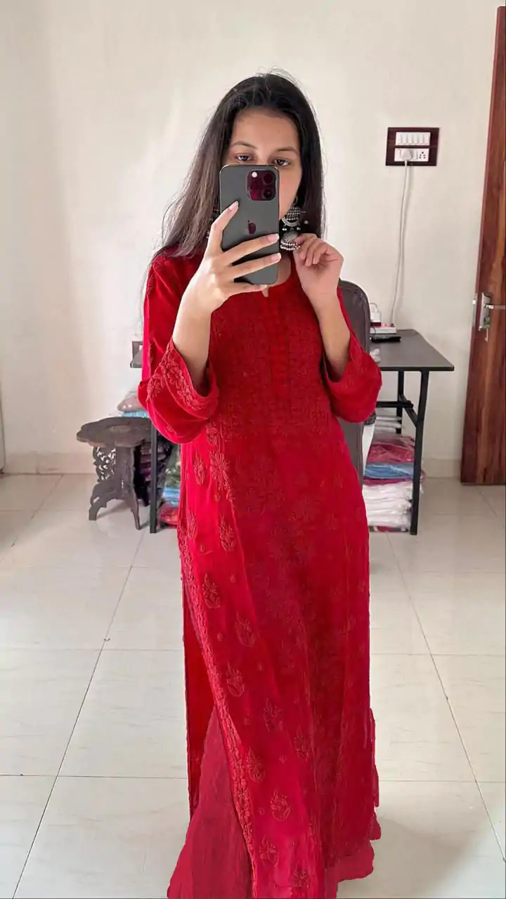BE 354 Red Color Georgette With Embroidery Work Salwar Suit Casual, Wedding, Festive, Events . Expected Delivery  4-6 Working Days @1899/- only      | Jump Suits, Salwar suit, Casual Suits, Creative suits, Designer Suits, Palazzo Suits, Party Wear Suits, Patiala Suits, Straight Suits