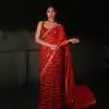 Red Georgette Embroidery Work Saree