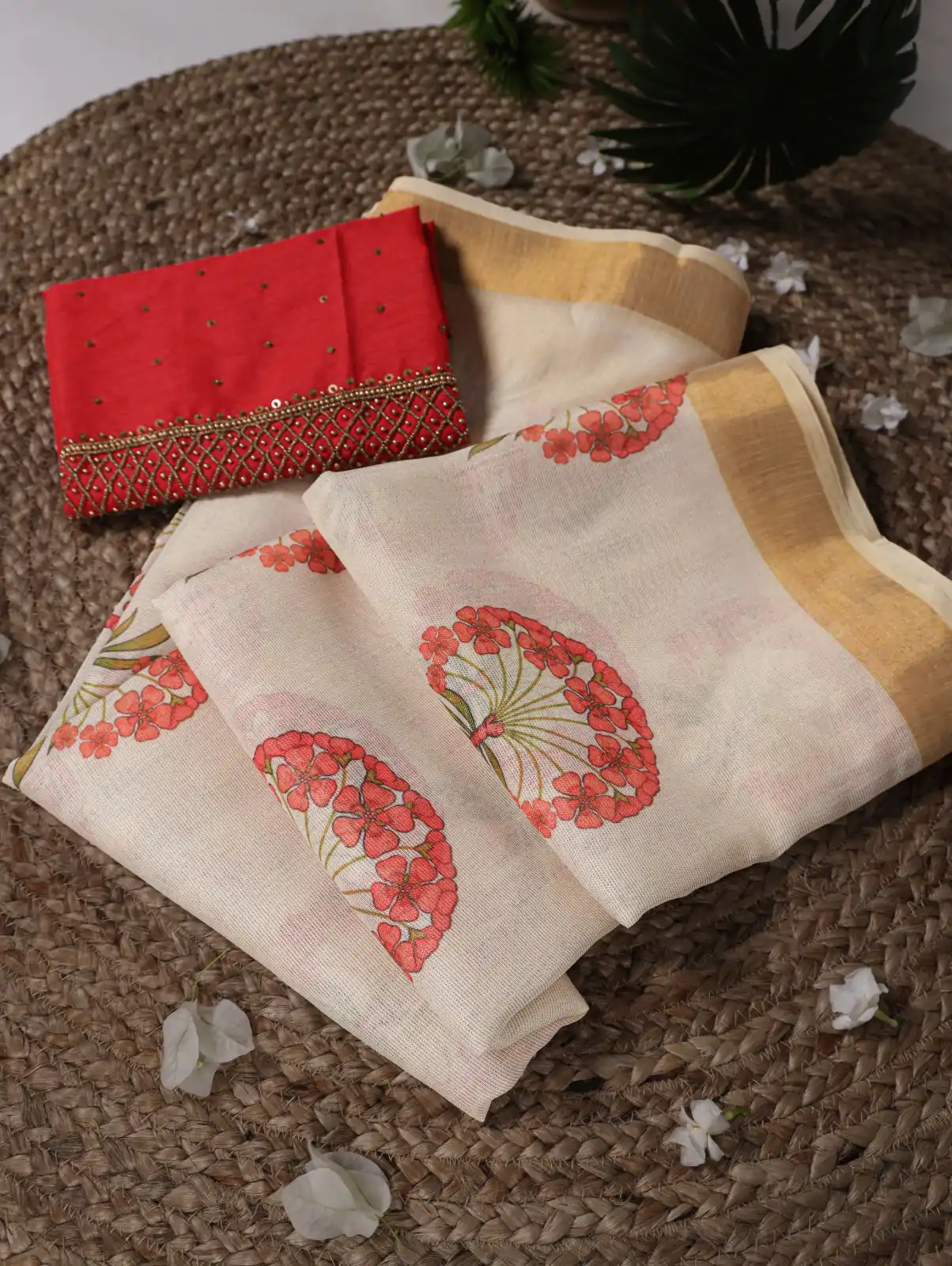 YNF 7205 Red Color Onam Printed With Banglory Blouse Saree Casual, Wedding, Festive, Events . Expected Delivery  4-6 Working Days @1749/- only                                                                                | Sarees, Bollywood Sarees, Creative Sarees, Designer Sarees, Embroidered Sarees, Ethnic Saree, Modern Digital sarees, Party Wear Sarees