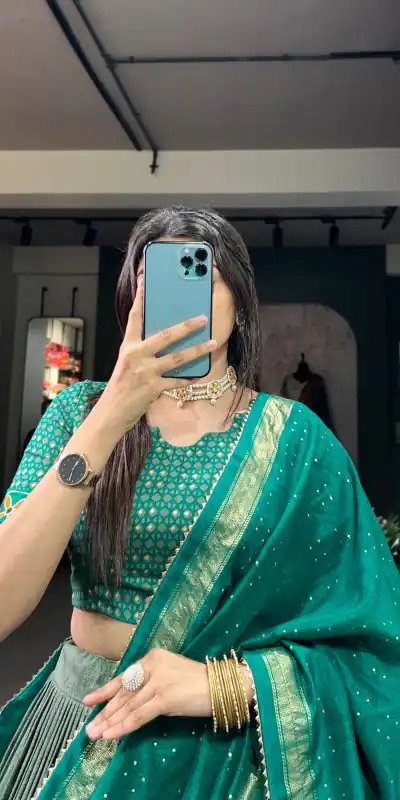 LNB 1210 Sea Green Color Tasar Silk Floral Print With Foil Print Lehenga Choli Wedding, Party, Festive, Events Etc. Delivery 4-6 Working Days Rs 2499 | Lehenga, Bollywood Lehenga, Creative Lehenga, Designer Lehenga, Embroidered Lehenga, Party Wear Lehenga