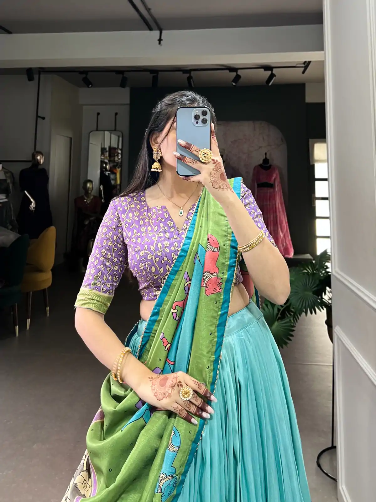 LNB 1235 Sky Blue Color Tasar Silk Kalamkari With Foil Work Lehenga Choli Wedding, Party, Festive, Events Etc. Delivery 4-6 Working Days Rs 2499 | Lehenga, Bollywood Lehenga, Creative Lehenga, Designer Lehenga, Embroidered Lehenga, Party Wear Lehenga