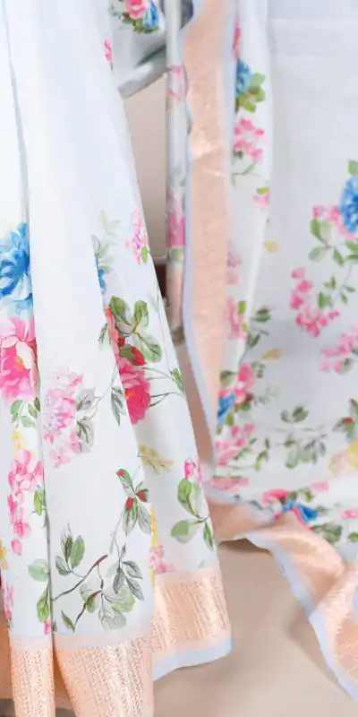 YNF 7015 Sky Blue Color Tussar Silk With Viscose Border Printed Saree Casual, Wedding, Festive, Events . Expected Delivery  4-6 Working Days @1699/- only                                                                                | Sarees, Bollywood Sarees, Creative Sarees, Designer Sarees, Embroidered Sarees, Ethnic Saree, Modern Digital sarees, Party Wear Sarees