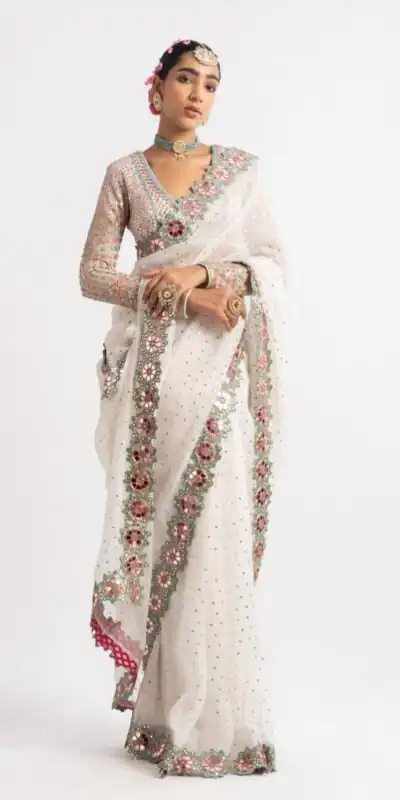 DF 3453 White Color Faux Georgette 5mm Sequence Work Casual, Wedding, Festive, Events . Expected Delivery  4-6 Working Days @2099/- only                                                                                | Sarees, Bollywood Sarees, Creative Sarees, Designer Sarees, Embroidered Sarees, Ethnic Saree, Modern Digital sarees, Party Wear Sarees