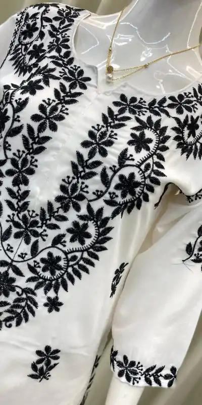 BE 376 White Color Muslin Embroidery Work Salwar Suit Casual, Wedding, Festive, Events . Expected Delivery  4-6 Working Days @1849/- only      | Jump Suits, Salwar suit, Casual Suits, Creative suits, Designer Suits, Palazzo Suits, Party Wear Suits, Patiala Suits, Straight Suits