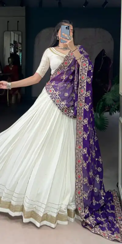 LNB 1665 White Color Pure Rayon Zari Weaving Work With Lace Touch Up Lehenga Choli Wedding, Party, Festive, Events Etc. Delivery 4-6 Working Days Rs 3399 | Lehenga, Bollywood Lehenga, Creative Lehenga, Designer Lehenga, Embroidered Lehenga, Party Wear Lehenga
