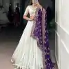 White Rayon Lace Touch Up Lehenga Choli