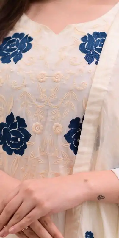 BE 382 White Color Roman Silk Embroidery Work Salwar Suit Casual, Wedding, Festive, Events . Expected Delivery  4-6 Working Days @1949/- only      | Jump Suits, Tops & Bottoms, Track Suits, Salwar suit, Casual Suits, Creative suits, Designer Suits, Palazzo Suits, Party Wear Suits, Patiala Suits, Straight Suits, Trendy Wear