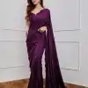 DF 3312 Wine Color Faux Georgette 5mm Sequence Embroidery Work Saree Casual, Wedding, Festive, Events . Expected Delivery  4-6 Working Days @1899/- only                                                 | Sarees, Bollywood Sarees, Creative Sarees, Designer Sarees, Embroidered Sarees, Ethnic Saree, Modern Digital sarees, Party Wear Sarees