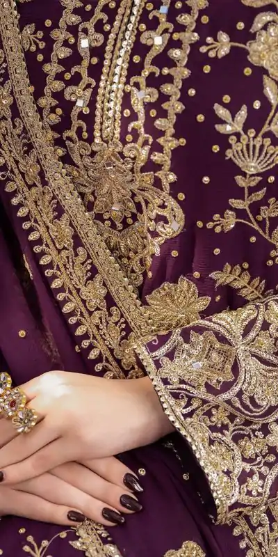 LG 1986 Wine Color Georgette Sequence Embroidery Work Salwar Suit Casual, Wedding, Festive, Events . Expected Delivery  4-6 Working Days @2049/- only      | Jump Suits, Salwar suit, Casual Suits, Creative suits, Designer Suits, Palazzo Suits, Party Wear Suits, Patiala Suits, Straight Suits