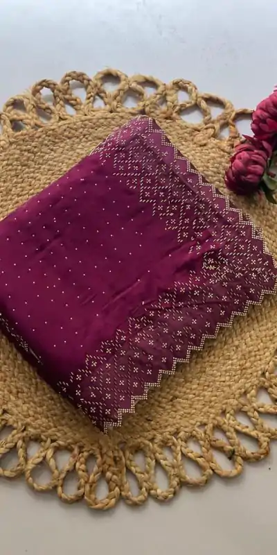 DF 3467 Wine Color Jimmy Choo Full Zarkhan Diamond Work Saree Casual, Wedding, Festive, Events . Expected Delivery  4-6 Working Days @2099/- only                                                                                | Sarees, Bollywood Sarees, Creative Sarees, Designer Sarees, Embroidered Sarees, Ethnic Saree, Modern Digital sarees, Party Wear Sarees