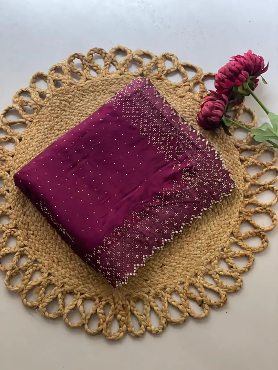 DF 3467 Wine Color Jimmy Choo Full Zarkhan Diamond Work Saree Casual, Wedding, Festive, Events . Expected Delivery  4-6 Working Days @2099/- only                                                                                | Sarees, Bollywood Sarees, Creative Sarees, Designer Sarees, Embroidered Sarees, Ethnic Saree, Modern Digital sarees, Party Wear Sarees