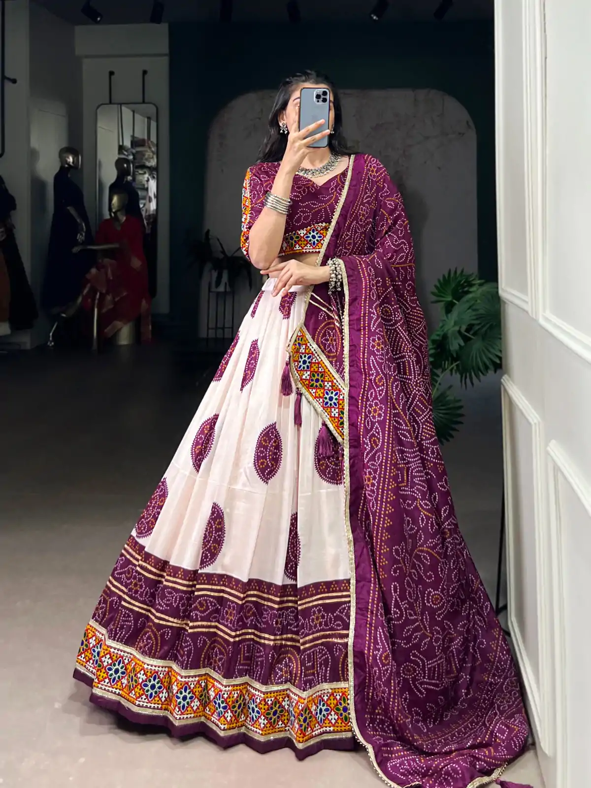 LNB 1736 Wine Color Tasar Silk Bandhej Print And Gamthi Work Lehenga Choli Wedding, Party, Festive, Events Etc. Delivery 4-6 Working Days Rs 3499 | Lehenga, Bollywood Lehenga, Creative Lehenga, Designer Lehenga, Embroidered Lehenga, Party Wear Lehenga