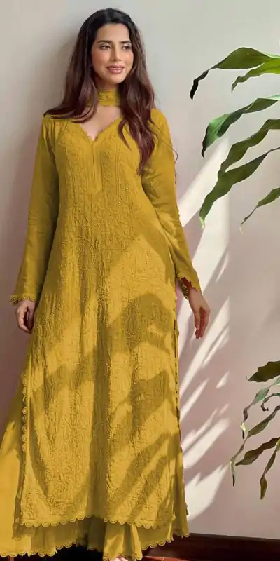 BE 170 Mustered Color Georgette Thread Embroidery Salwar Suit Wedding, Party, Festive events, etc.  Expected Delivery  4-6 Working Days @1999/- | Salwar suit, Casual Suits, Creative suits, Designer Suits, Palazzo Suits, Party Wear Suits, Patiala Suits, Straight Suits