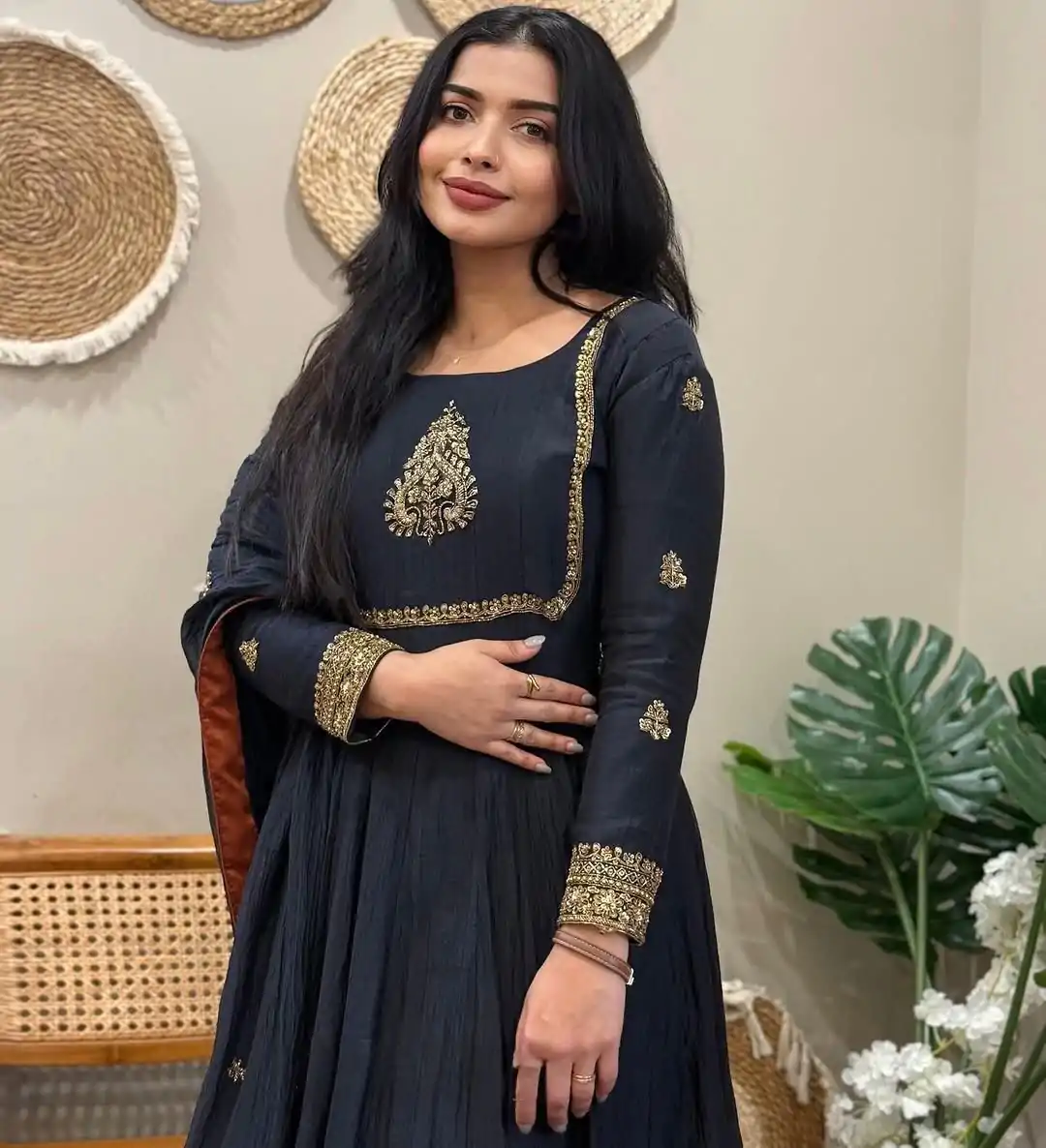 ZSR 3143 Black Heavy Fox Georgette With Embroidery Sequence Work Gown Perfect for Wedding, Party, Traditional Day, Diwali, Temple Visit At 1899 | Gowns, Bollywood Gowns, Creative Gowns, Designer Gowns, Embroidered Gowns, Party Wear Gowns