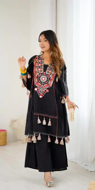 SRK 5286 Black in Khadi Cotton Mirror Work & Embroidery Work Salwar Suit . Now at just ₹2099. Delivery 4-6 Working Days. Shop now. | Jump Suits, Salwar suit, Casual Suits, Creative suits, Designer Suits, Palazzo Suits, Party Wear Suits, Patiala Suits, Straight Suits